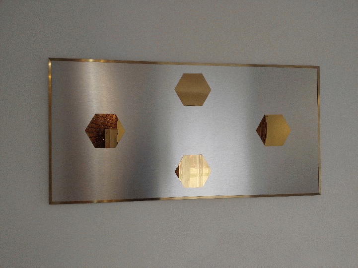 Moderne Metallwanddekoration: Elegantes Metallbild mit strukturierter Oberfläche und Edelstahlrahmen Bild 1
