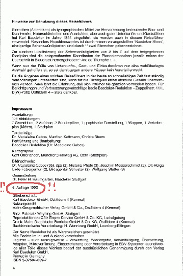 Gesucht: Baedeker Allianz Reiseführer Paris 6. Auflage von 1992