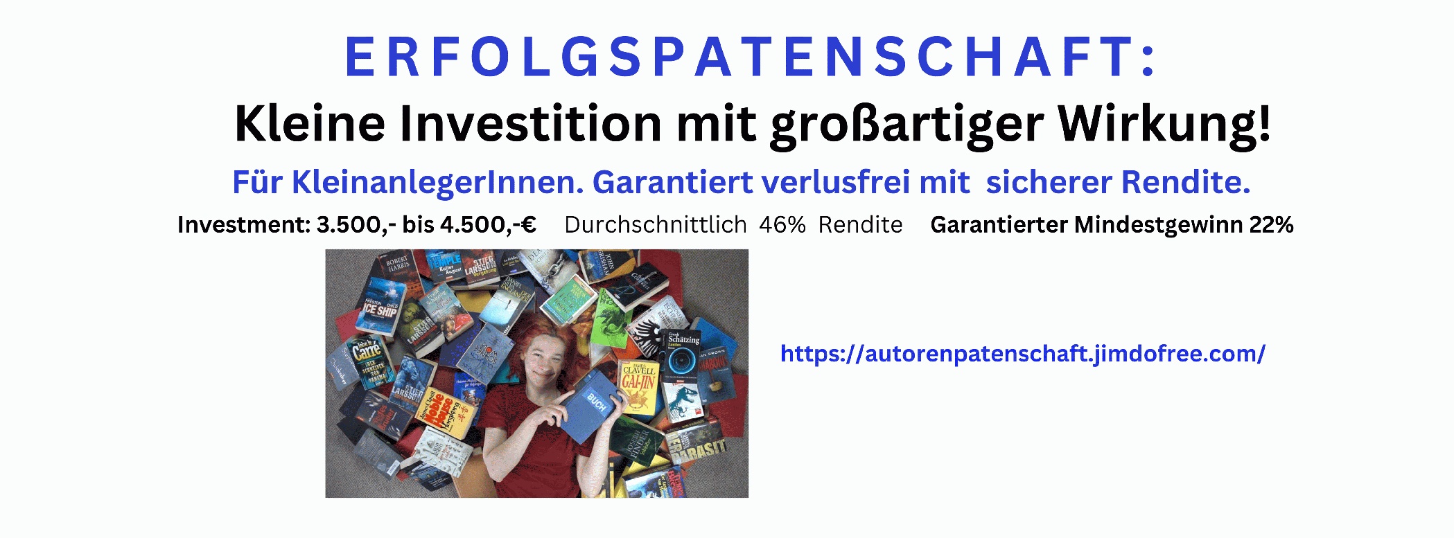 Für Kleinanleger: Sichere Rendite mit garantierter Aus- und Rückzahlung durch eine Buchpatenschaft