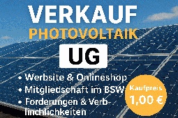UG im Bereich Erneuerbare Energien – für 1 € abzugeben (Übernahme aller Verbindlichkeiten & Kosten) Gesuch 40938 Bild 1