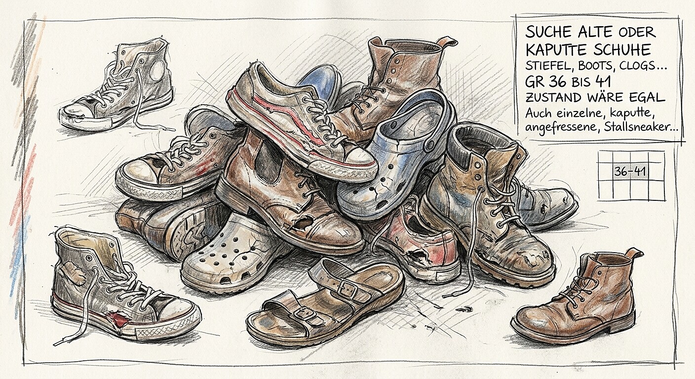 Marktplatz / Flohmarkt: Suche alte oder kaputte Schuhe Gr.36 bis 41