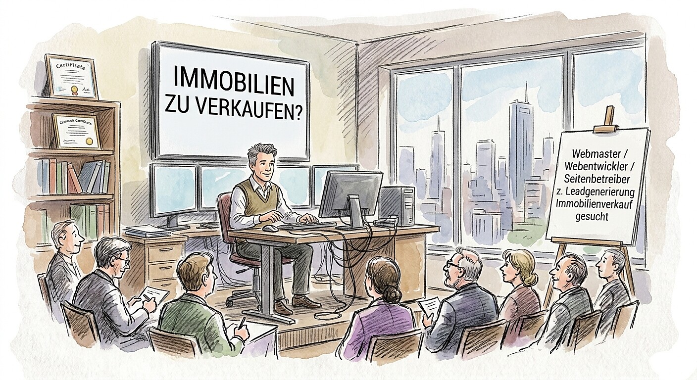 Stellengesuche / Arbeit: Webmaster / Webentwickler / Seitenbetreiber z. Leadgenerierung Immobilienverkauf gesucht