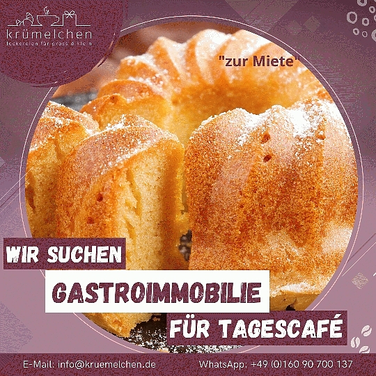 Suche Gewerbeimmobilie für mein Tagescafe