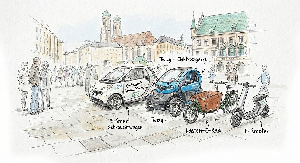 Ich suche Elektromobilität, gebrauchtes Lasten-E-Fahrrad, oder E-Bike oder auch Elektroroller Elektrosmart